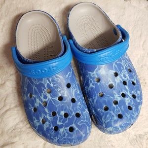 Unisex Crocs Blue Water Graphic Clog Sandal Adult W Sz 11 M Sz 9 Barely Used